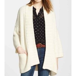 Madewell Cream Open-Front Cardigan